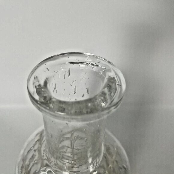 VINTAGE Bubble Glass Wire Basket Metal Cage Bottle Hand Blower Art Glass 8.25 in - Picture 4 of 9